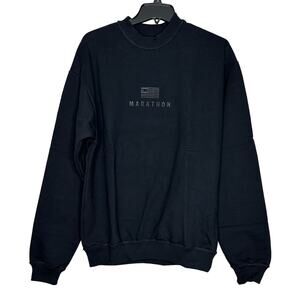 MARATHON MODERN CREWNECK SWEATSHIRT - BLACK/BLACK Size Medium New